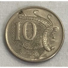 AUSTRALIA 1971 . TEN 10 CENTS COIN . LYREBIRD